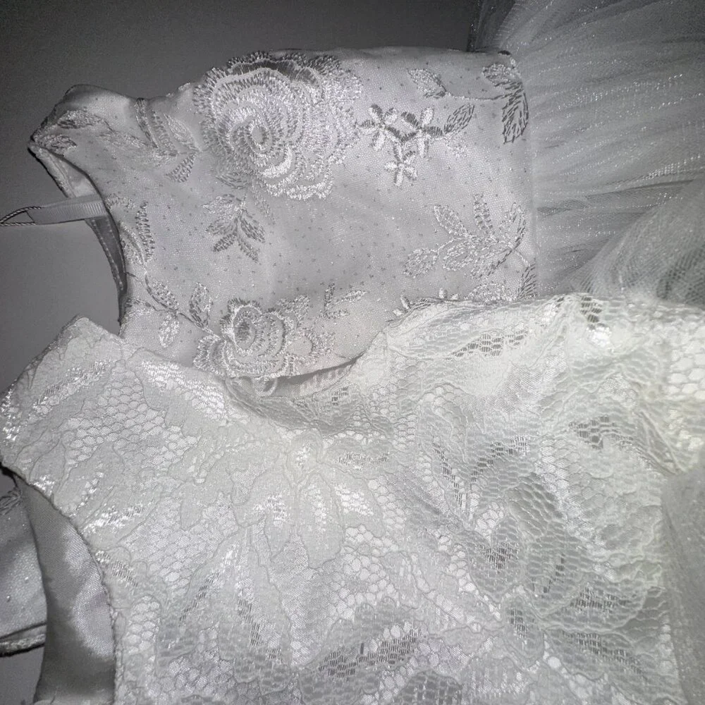 Flower Girl Dress Lace Tulle Pageant Baptism Wedding Sz 5/6 KID'S DREAM NWOT